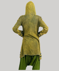 Women's long stone wash jacket (Olive Green)