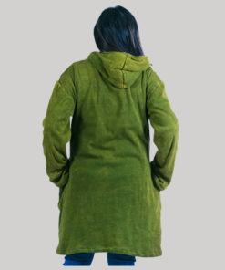 Women's long rib jacket(Olive Green)