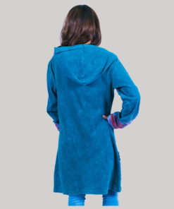 Asymmetrical razor patch women's jacket (Navy Blue)