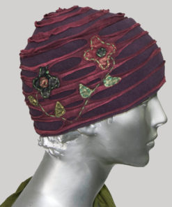 Flower hand work cap for women with razor cut