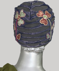 Symmetrical razor cut flower hand work cap for women