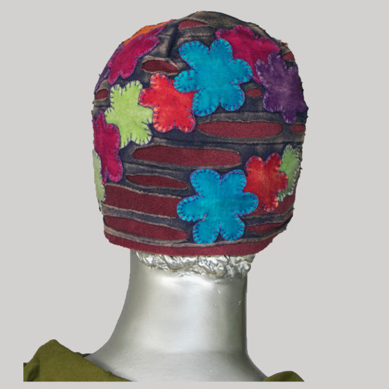 Overlapped flower hand work with razor cut Cap - Garments Nepal