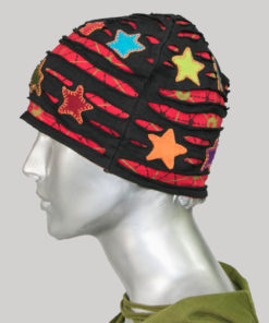 Star printed jersey cap with hand work