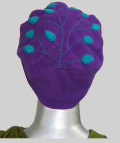 Branched leaves hand worked cap