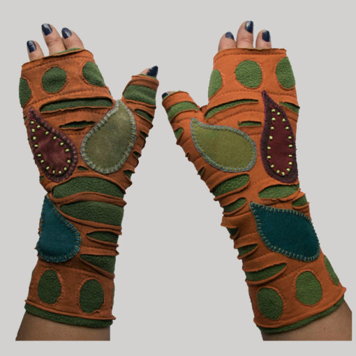 Gloves with beads hand work