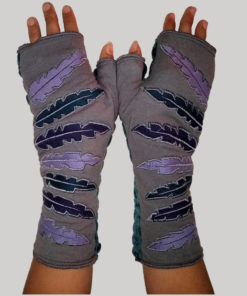 Feather embroidery women's glove