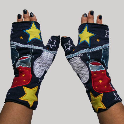 Women's gloves with boxing glove & star embroidery