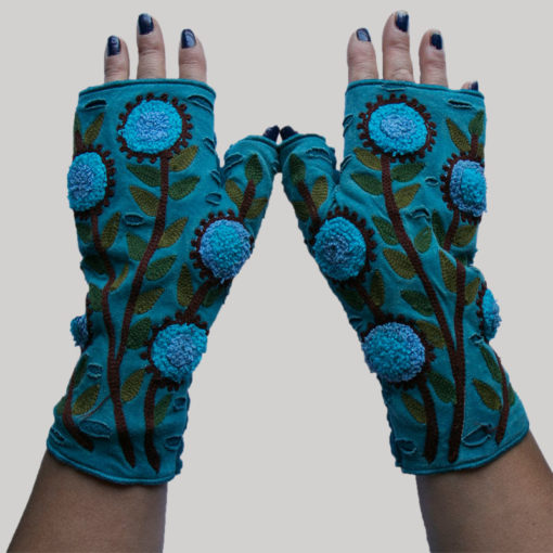 Gloves with flower branch RE