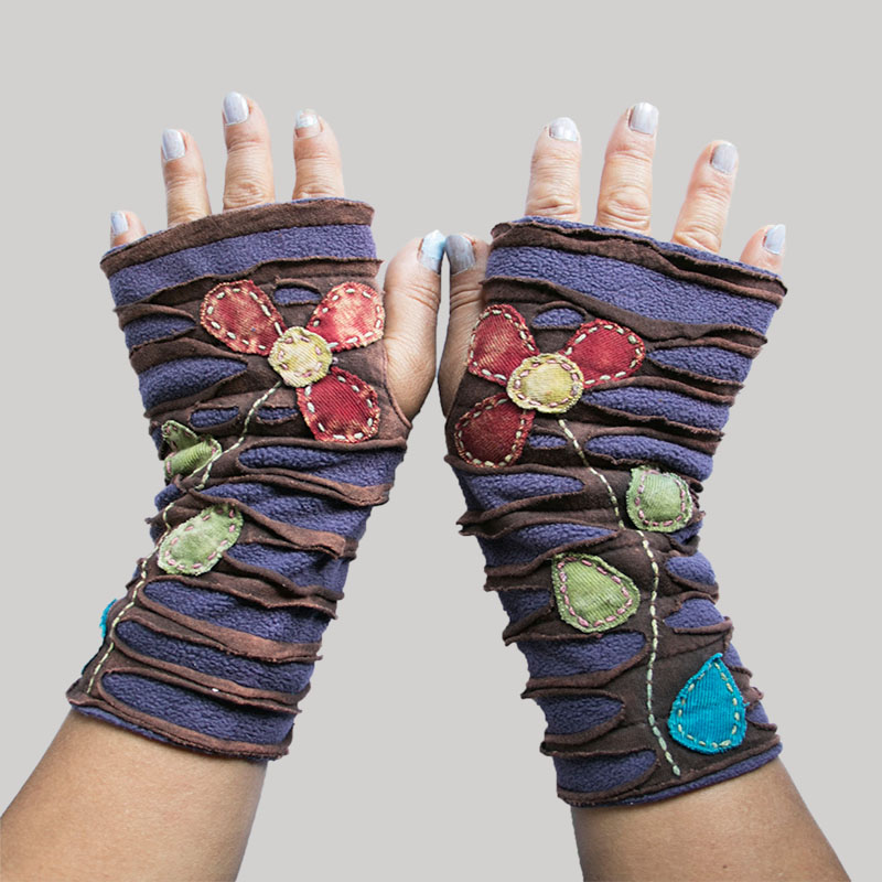 Gloves with razor cut & flower hand work - Garments Nepal