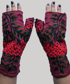 Women's gloves with small flower RE