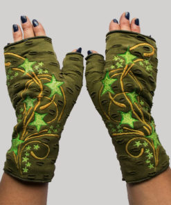 Women's gloves with star embroidery