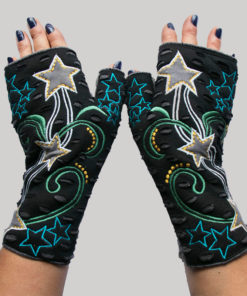 Women's gloves with star embroidery