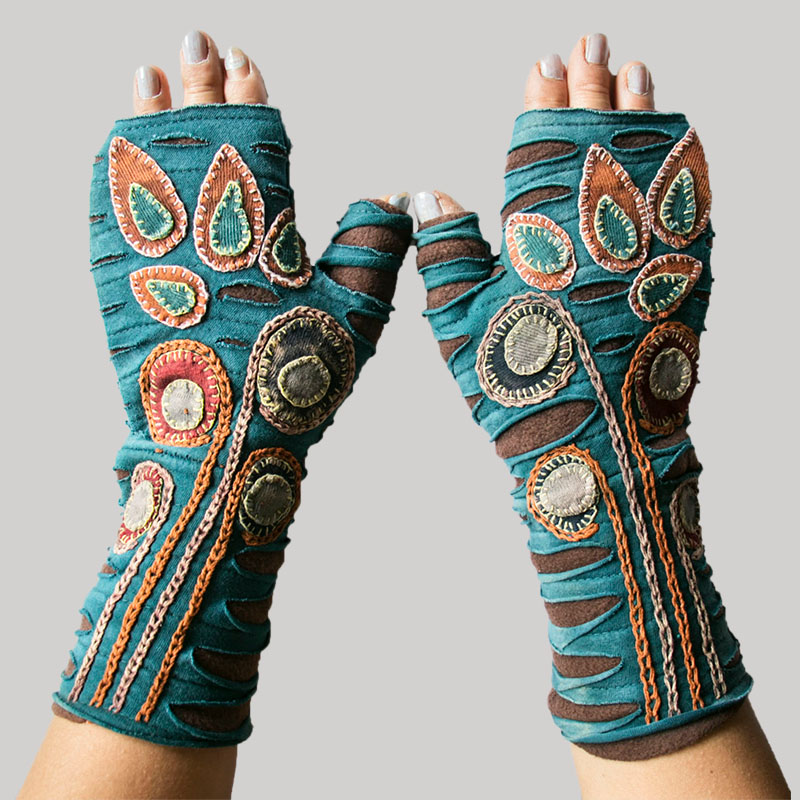 Gloves with jersey mushroom hand work - Garments Nepal