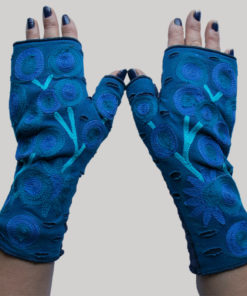 Women's gloves polar fleece with tree motif RE