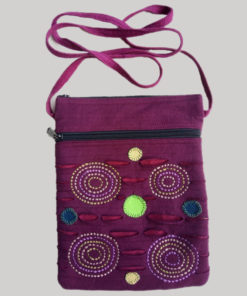 Passport bag with polka dot, embroidery, razor cut