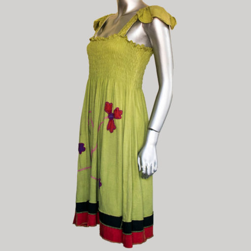 Women's Garments sleeveless flower hand work Dress