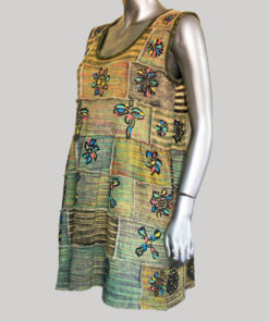Women's block printed sleeveless Dress