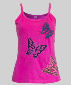 Women's hand stitched flying butterflies tank top