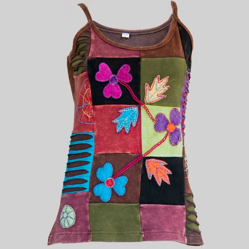 Women's Garments multi colored patches Tank Top - Garments Nepal