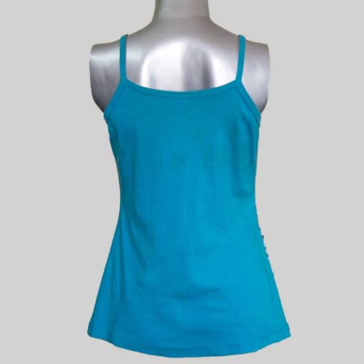 Tank top with slight razor cut patches (Blue)