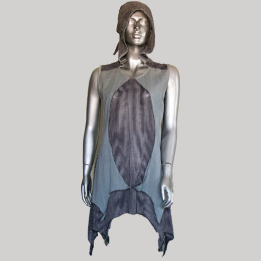 Women's Garments Hand loom vertical stripe dress