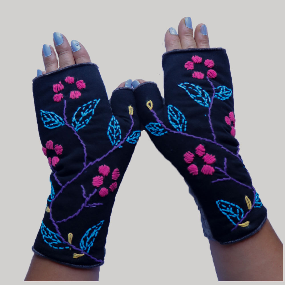 Gloves with flower hand work. - Garments Nepal