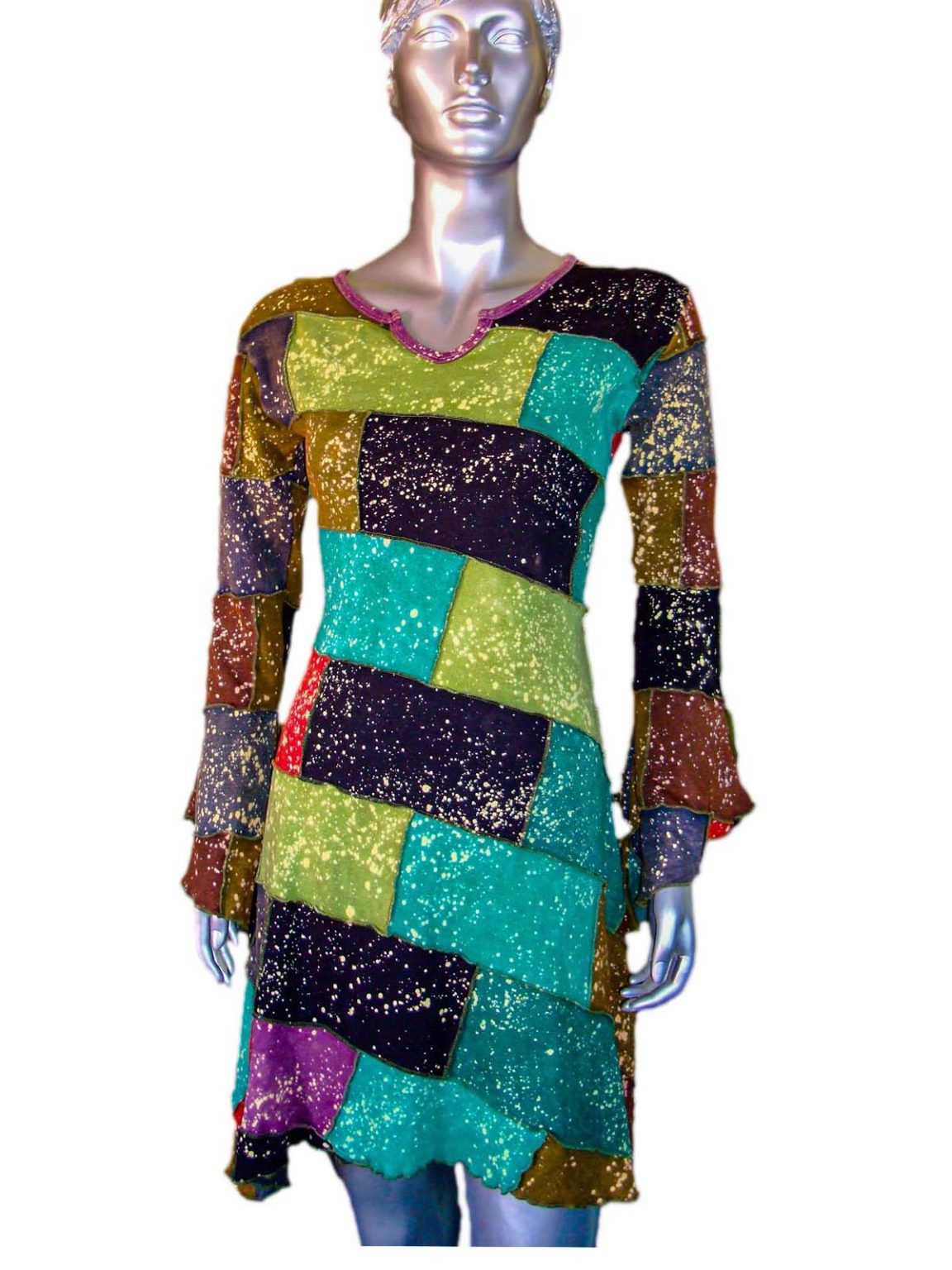 Dress for girls or women with slant multi color patch work. - Garments ...