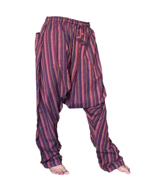 Trousers for girls made with handloom striped cotton. - Garments Nepal