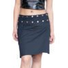 Bohemian Black A-Line Skirt with Round Wrap Detail.