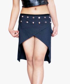 High-Low Crossover Mini Skirt