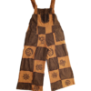 Boho Patchwork Cotton Dungaree Jumpsuit – Brown & Beige